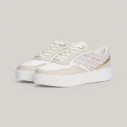 Sneakers in pelle con plateau e monogrammi TH FW0FW081210K4