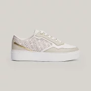 Sneakers in pelle con plateau e monogrammi TH FW0FW081210K4